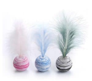 Colorful Cat Toy Balls With Feather-image